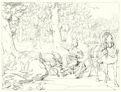 シラーの「Lied von der Glocke（鐘の歌）」の挿絵（彫刻）。 作： Friedrich August Moritz Retzsch