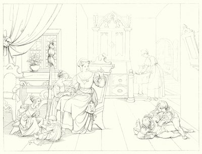 シラーの「Lied von der Glocke（鐘の歌）」の挿絵（彫刻）。 作： Friedrich August Moritz Retzsch