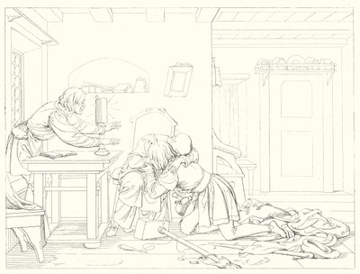シラーの「Lied von der Glocke（鐘の歌）」の挿絵（彫刻）。 作： Friedrich August Moritz Retzsch