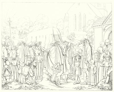 シラーの「Lied von der Glocke（鐘の歌）」の挿絵（彫刻）。 作： Friedrich August Moritz Retzsch