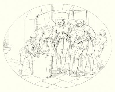 シラーの「Lied von der Glocke（鐘の歌）」の挿絵（彫刻）。 作： Friedrich August Moritz Retzsch
