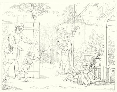 シラーの「Lied von der Glocke（鐘の歌）」の挿絵（彫刻）。 作： Friedrich August Moritz Retzsch