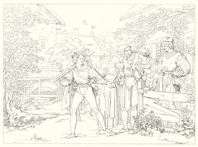 シラーの「Lied von der Glocke（鐘の歌）」の挿絵（彫刻）。 作： Friedrich August Moritz Retzsch