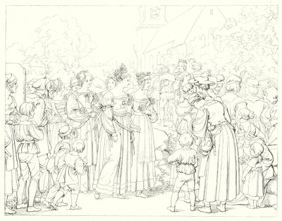 シラーの「Lied von der Glocke（鐘の歌）」の挿絵（彫刻）。 作： Friedrich August Moritz Retzsch