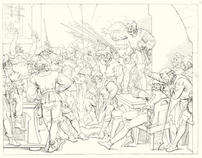 シラーの「Lied von der Glocke（鐘の歌）」の挿絵（彫刻）。 作： Friedrich August Moritz Retzsch