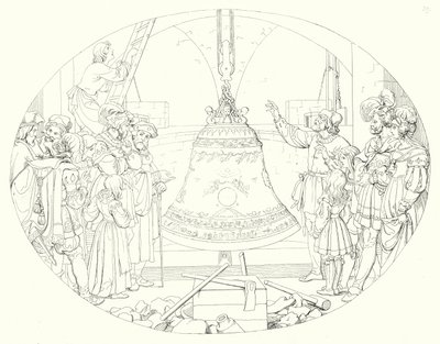 シラーの「Lied von der Glocke（鐘の歌）」の挿絵（彫刻）。 作： Friedrich August Moritz Retzsch