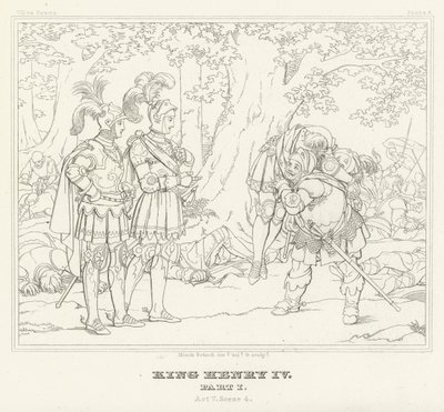 キング・ヘンリー4世 第1部 第5幕 第4場 (エングレーヴィング) 作： Friedrich August Moritz Retzsch