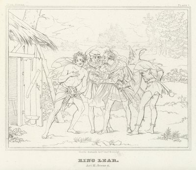 リア王」第3幕第4場（版画 作： Friedrich August Moritz Retzsch