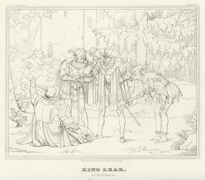 リア王」第2幕第4場（彫刻 作： Friedrich August Moritz Retzsch