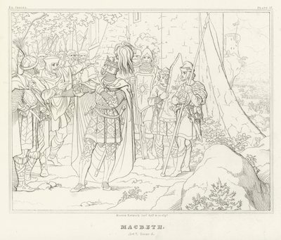 マクベス」第5幕第5場（彫刻 作： Friedrich August Moritz Retzsch