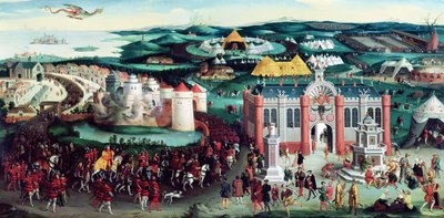 1520年6月7日、ハンスホルバイン長老（14605-1524）の後に金の布地での会議 作： Friedrich Bouterwek