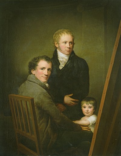 フォスタードーターリナグローガーと画家ハインリッヒヤコブアルデンラスの自画像、1801〜15年 作： Friedrich Carl Groger