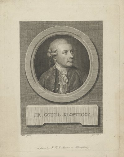 フリードリッヒ・ゴットリープ・クロプシュトックの肖像 1724-1803年、c. 1790年。 作： Friedrich Christian Gottlieb Geyser