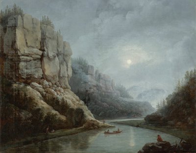 朝もやのドレスデン近くのヴァイセリッツタール 作： Friedrich Christian Klass