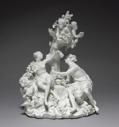 バッカスとヴィーナス、メーカートーネイファクトリー、ベルギー、1755年頃 作： Friedrich Elias I Meyer