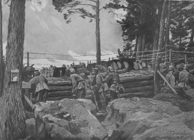 第一次世界大戦：ヴォージュで戦うドイツ兵 作： Friedrich Fennel