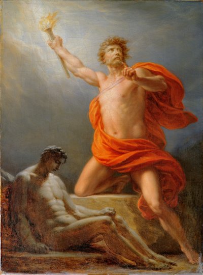 1817年、人類に火をつけるプロメテウス 作： Friedrich Heinrich Fuger