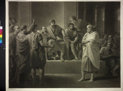 審査員の前に立つソクラテス 作： Friedrich Heinrich Fuger