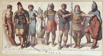 フランクの兵士の衣装、1880年頃 作： Friedrich Hottenroth