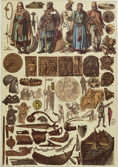 19世紀後半の1200年までのスカンジナビアのコスチュームとオブジェクト 作： Friedrich Hottenroth