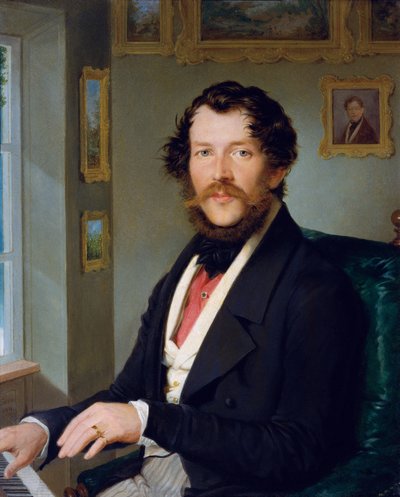 ピアノの前の紳士の肖像 作： Friedrich Johann Gottlieb Lieder