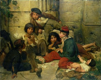 パリの通りの子供たち、1852 作： Friedrich Karl Hausmann