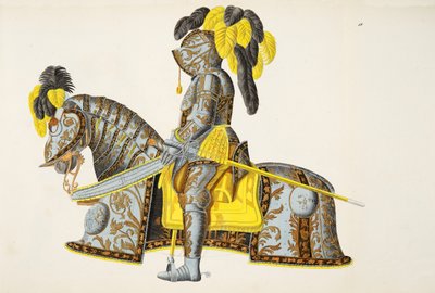 カール・ホフマン発行のフランツ・コッテンカンプ博士による「騎士道の発展と税関の歴史」の選挙人クリスチャン1世が着用した鎧、1842年 作： Friedrich Martin von Reibisch