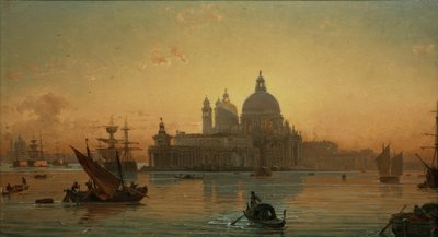 サンタ・マリア・デッラ・サルーテとヴェネツィアの夕べの雰囲気 作： Friedrich Nerly