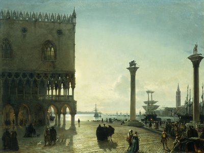 夜のサンマルコ広場、 作： Friedrich Nerly