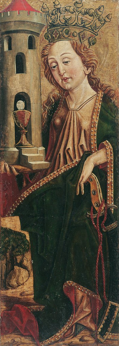 聖バーバラ (内側) と聖カシアン (外側) 作： Friedrich Pacher (Umkreis)