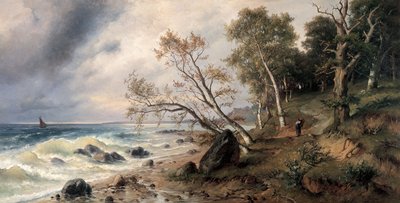 ヴィルム島のバルト海沿岸 作： Friedrich Preller the Younger