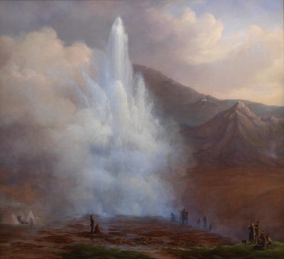 1834 年にアイスランドで発生したグレート ガイザーの噴火 作： Friedrich Theodore Kloss