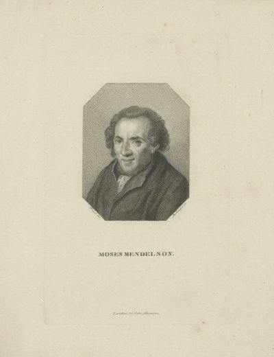 モーゼスメンデルスゾーンの肖像1729-1786年、1818年。 作： Friedrich Wilhelm Bollinger