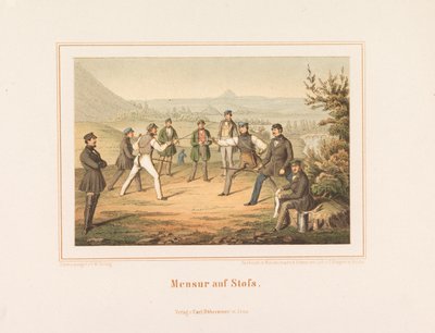 メンスール オン ストフス。 1865 年のドイツの学生生活の画像。 作： Friedrich Wilhelm Geiling