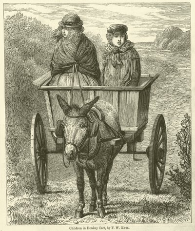 ロバのカートに乗った子供たち（彫刻 作： Friedrich Wilhelm Keyl