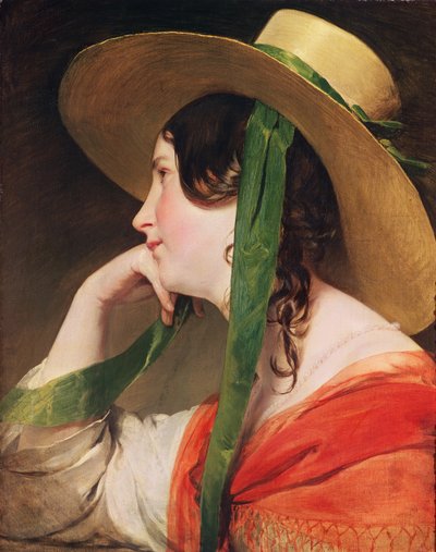 黄色い麦わら帽子の少女 作： Friedrich von Amerling