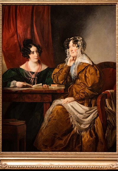 ヘンリエット・フォン・ペレイラ男爵夫人の肖像 - アームスタインと娘のフローラ 作： Friedrich von Amerling
