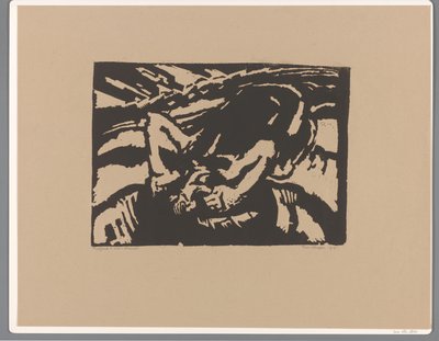 ひざまずく男 作： Frits van den Berghe (signed by artist)