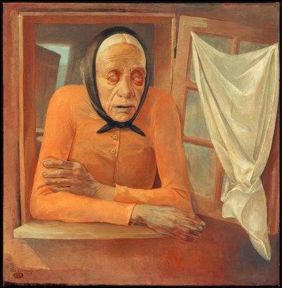 窓際の老婆 作： Fritz Burmann