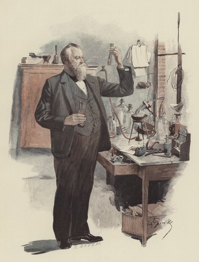 Kammersänger Albert Niemann als Chemiker (The Opera Singer Albert Niemann as a Chemist) (カラーリトグラフ) 作： Fritz Gehrke