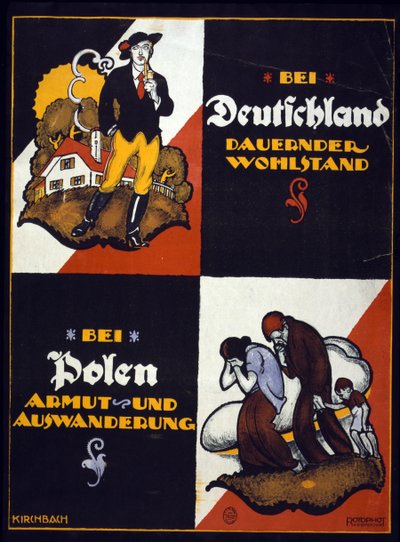 ドイツの反ポーランドのポスター 作： Fritz Gottfried Kirchbach