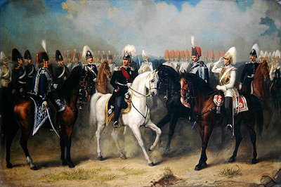 ヘッセン・カッセル選帝侯フリードリヒ・ヴィルヘルム1世とパレードする将校たち 作： Fritz Hummel