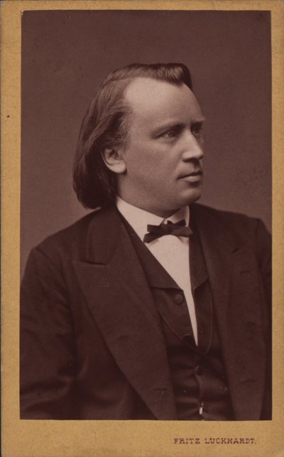 作曲家ヨハネス・ブラームスの肖像、1833～1897年頃。 1875年。 作： Fritz Luckhardt
