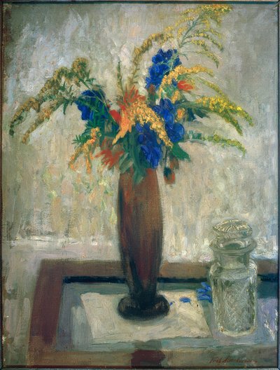 草原の花束のある静物画 作： フリッツ・マッケンセン