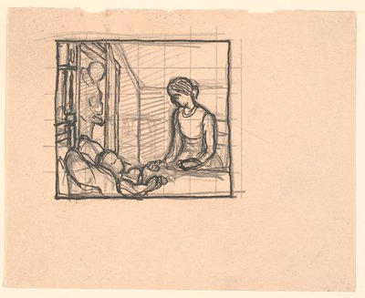 するとドアがノックされ、貧しい老人がやってきた... 作： Fritz Syberg