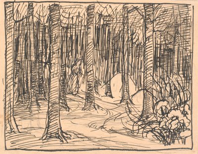 森の奥深く、道は交差した... 作： Fritz Syberg