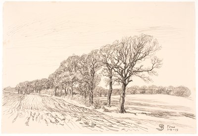 樫の木のある風景。 フォンス 作： Fritz Syberg