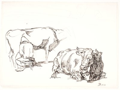 搾乳 作： Fritz Syberg
