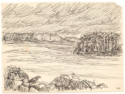 フェンスの上のカラス 作： Fritz Syberg