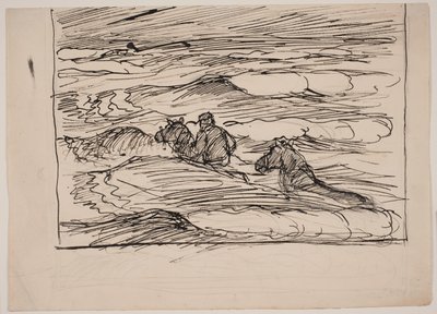 セーレン・カンネは波間を馬に乗ります 作： Fritz Syberg